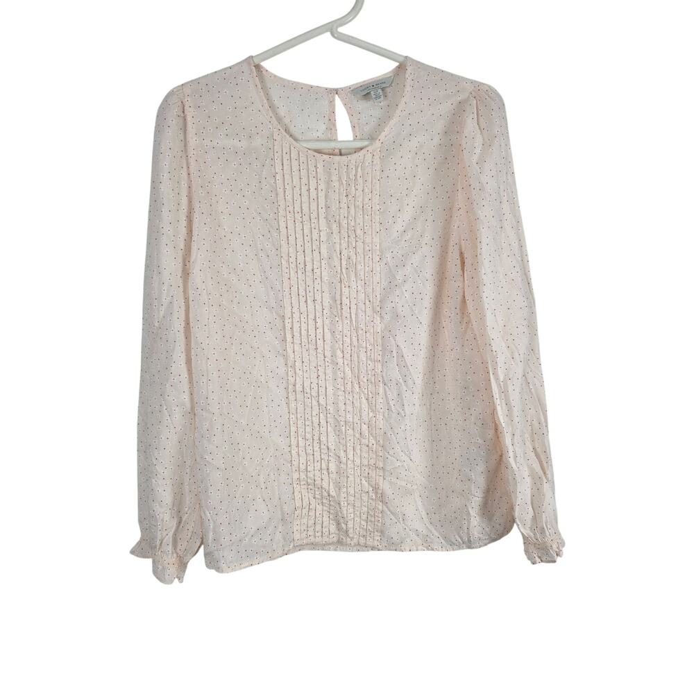 Lucky Brand Coquette Long Sleeve Top S Womens Pink Floral Cottage Core